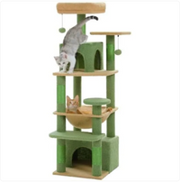 Rascador Torre para Gatos con Casitas, Hamaca y Juguetes
