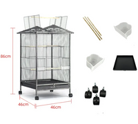 Large Bird Cage with Wheels and Accessories