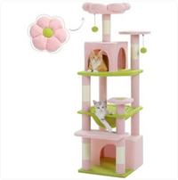 Rascador Torre para Gatos con Casitas, Hamaca y Juguetes