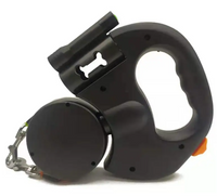 Retractable Dual Leash for 2 Dogs, with Flashlight
