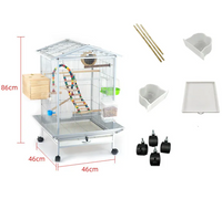 Large Bird Cage with Wheels and Accessories
