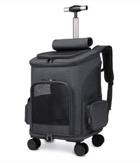 Transportín Trolley Plegable para Mascotas, con Ruedas y Mochila