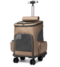 Transportín Trolley Plegable para Mascotas, con Ruedas y Mochila