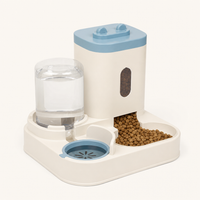 Dispensador automático de agua y comida para mascotas, color azul niebla