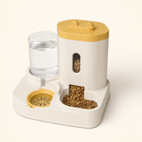 Dispensador automático de agua y comida para mascotas, color amarillo mango